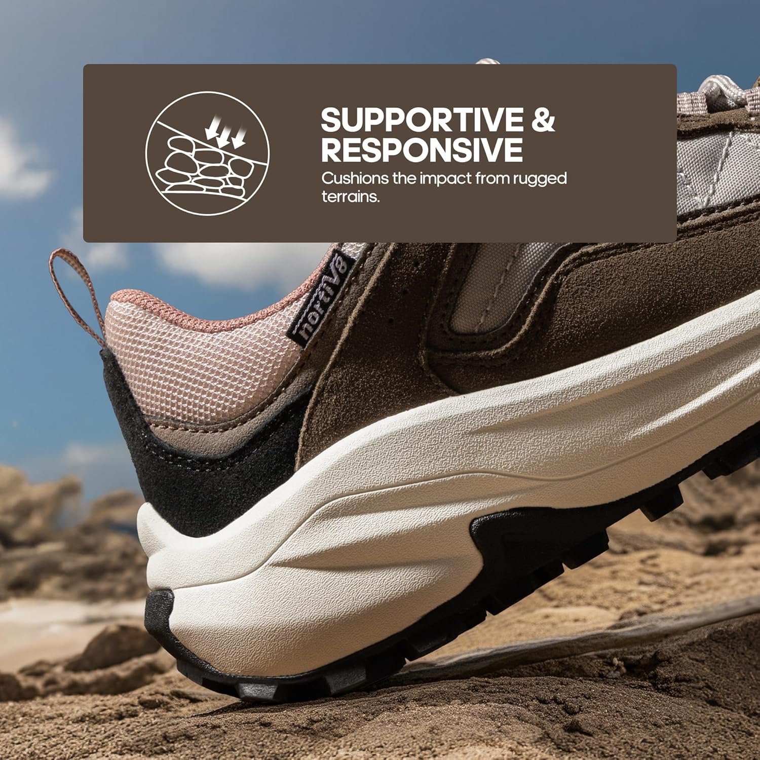 Detalle de NORTIV 8 Chaussures de Randonnée Légères et Respirantes pour Femmes – Baskets de Marche en Plein Air