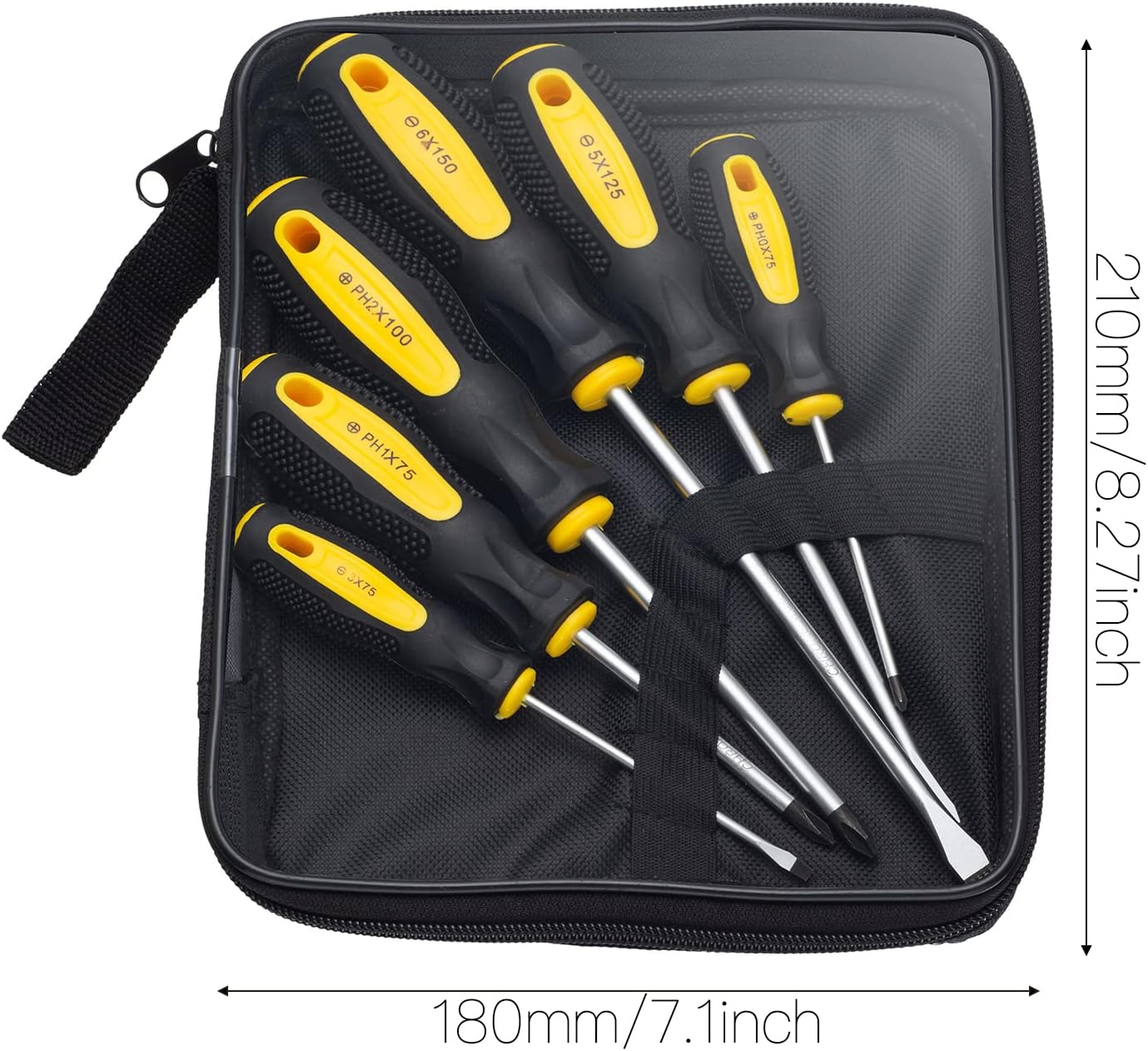 Detalle de HPMAISON 6pcs Screwdriver Set: Durable Chrome Vanadium, Magnetic Tips & Ergonomic Handles