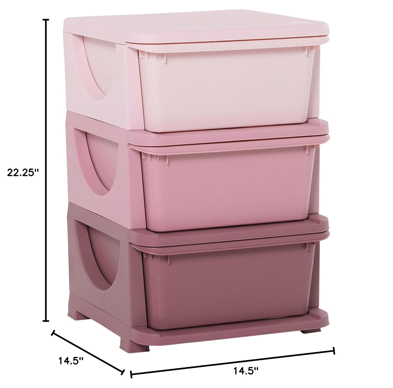 Detalle de Qaba 3-Drawer Kids Storage Organizer, 3-Tier Pink Toy Chest
