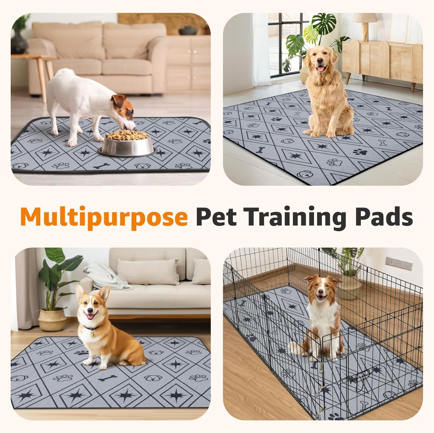 Detalle de LOOBANI washable puppy pads 2 pack, 60x60cm