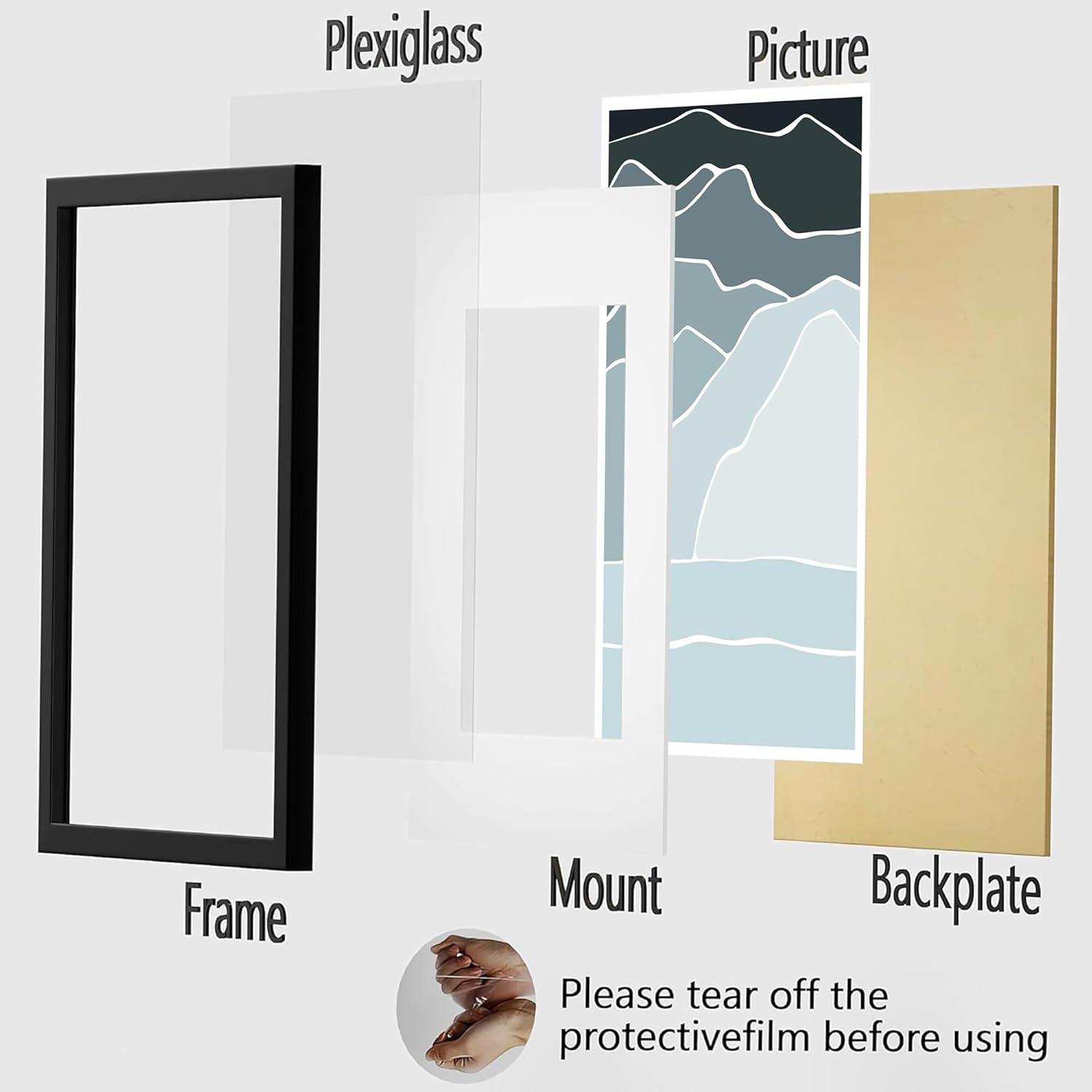 Detalle de Tinkeps A1 black picture frame for prints