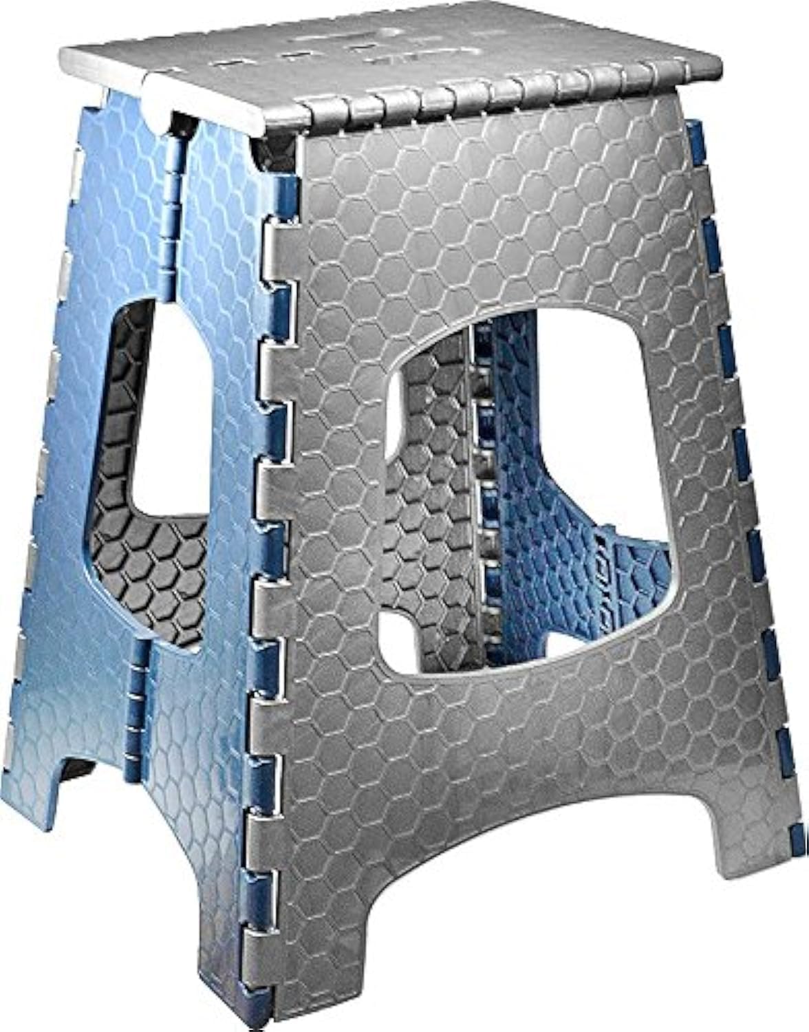 Detalle de STARK sgabello pieghevole bambini e adulti, 44 cm, grigio e blu, portata fino a 120 kg