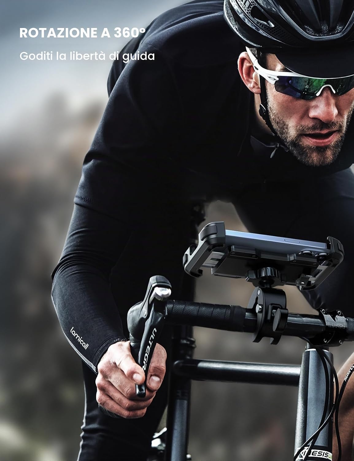 Thumbnail 2 de Lamicall supporto telefono bici con clip manubrio e rotazione 360° (smartphone 4,7–6,8")