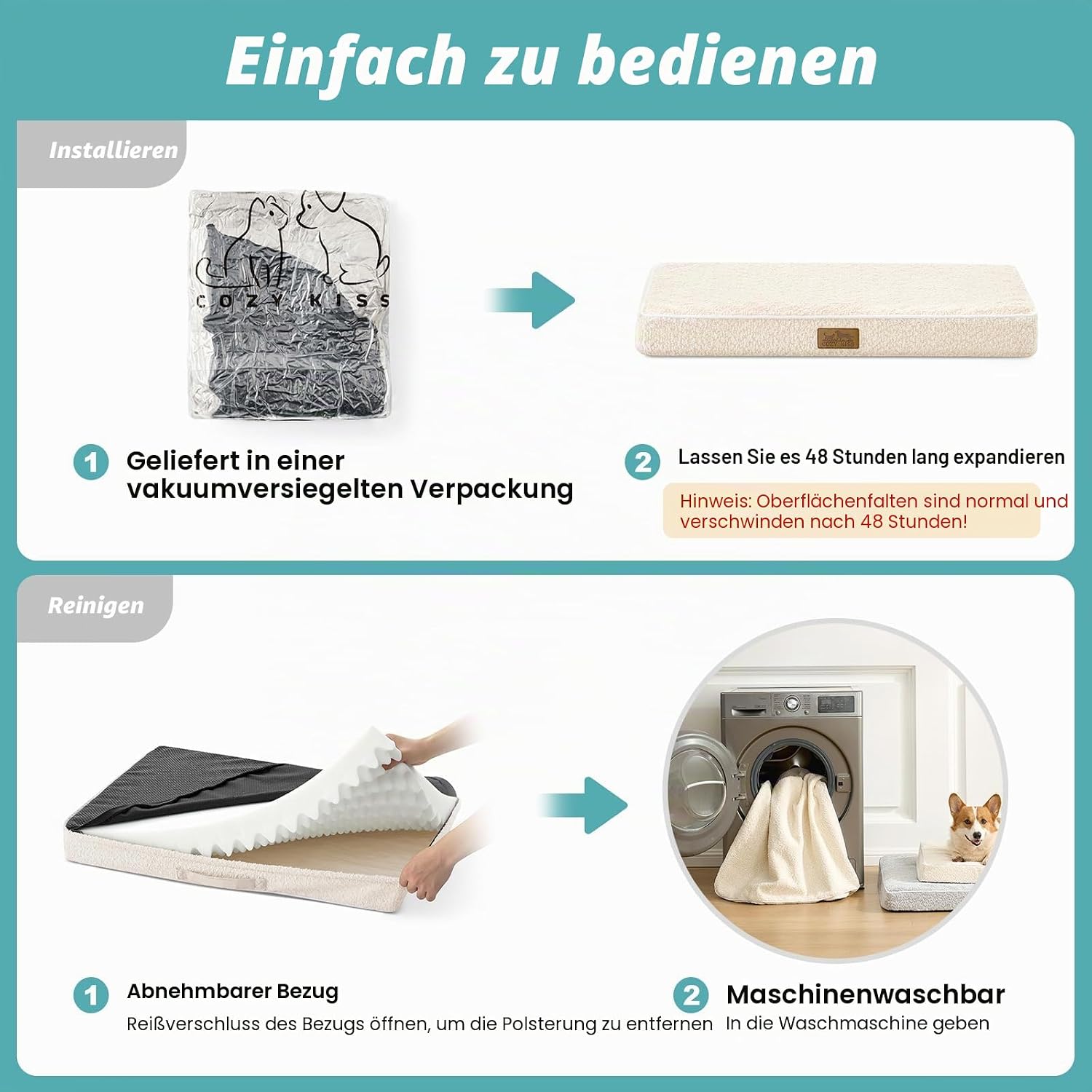 Thumbnail 6 de COZY KISS Orthopädisches Hundebett für große Hunde