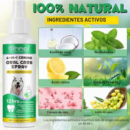 Detalle 2 de CiAIplw Spray dental 6 en 1 para perros y gatos: cuidado bucal práctico sin cepillos