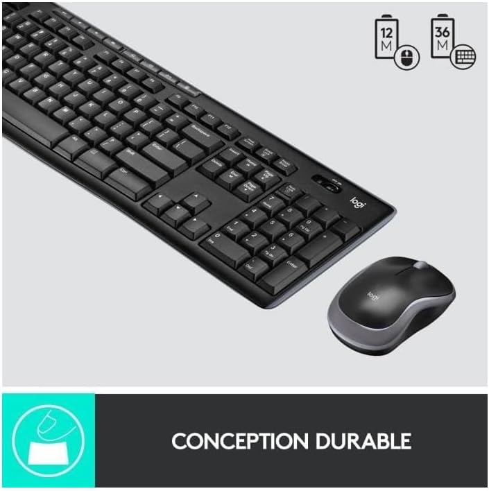 Thumbnail 4 de Logitech MK270 kabelloses Set mit Tastatur und Maus (Windows, französisches AZERTY) – Schwarz