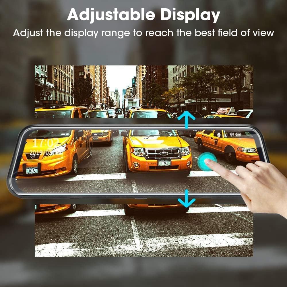 Thumbnail 5 de Jansite 10" Mirror Dash Cam 1080P dual camera