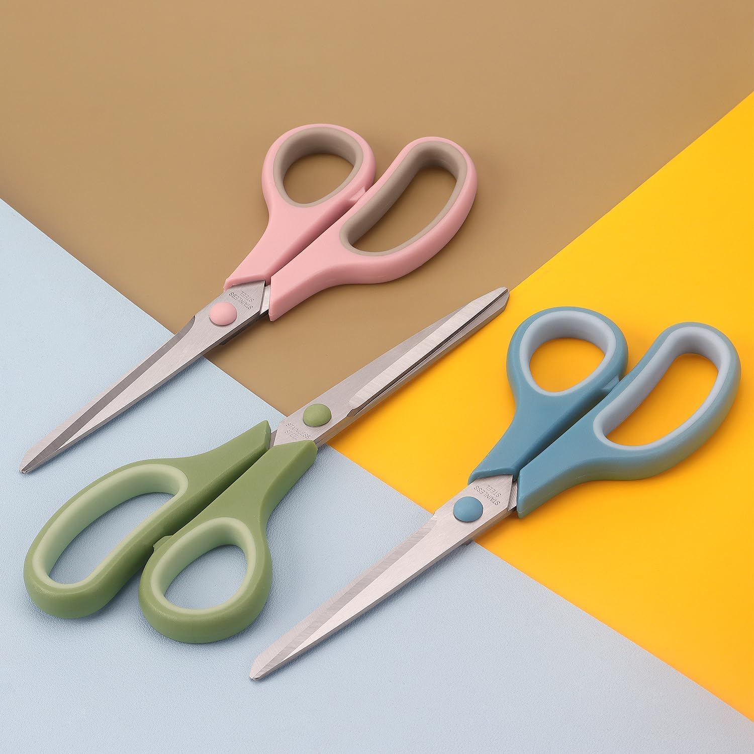 Thumbnail 4 de LONGKEY LY-202411082 8.5" Scissors, 3-Pack Stainless Steel Pastel Set