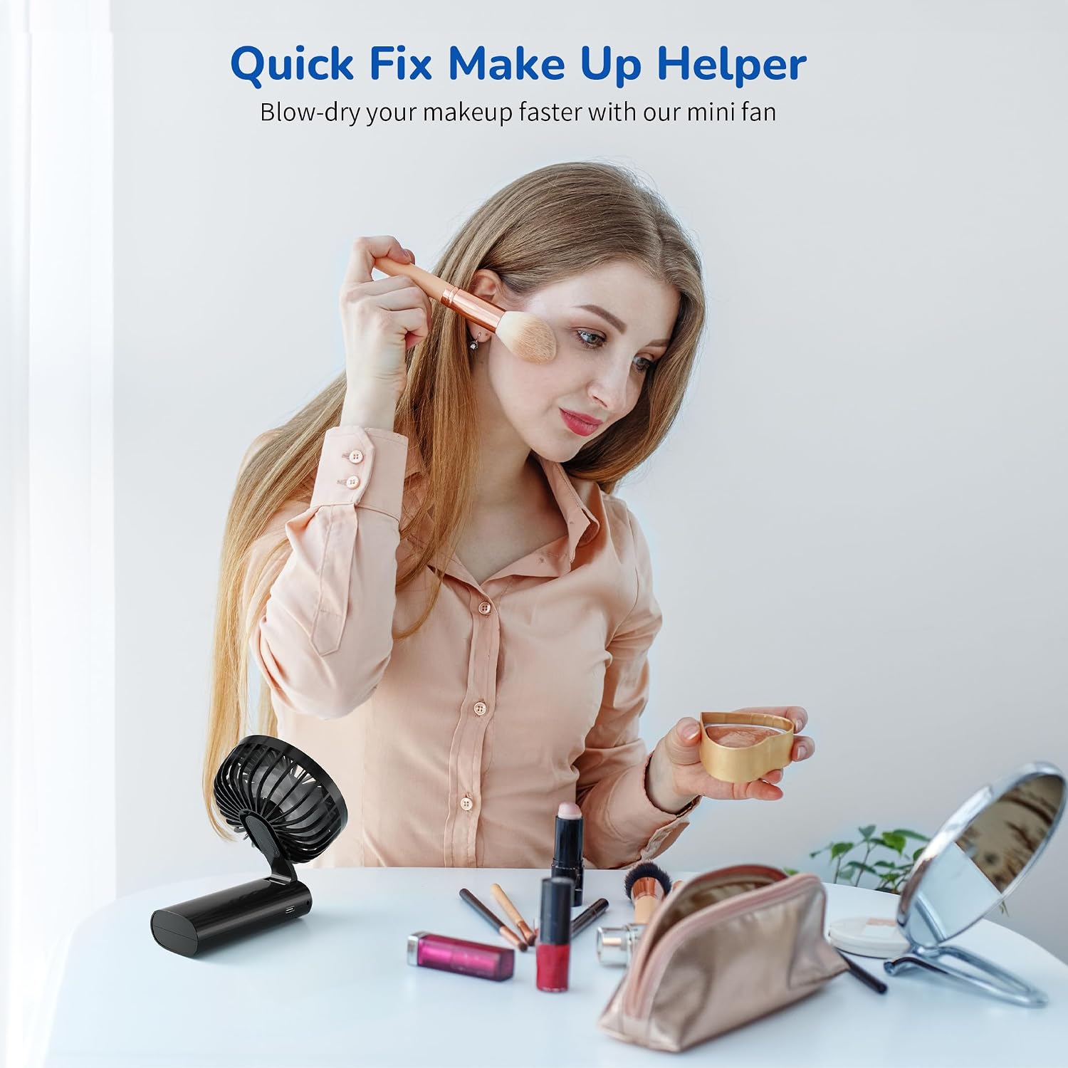 Thumbnail 5 de Morelax Handheld Fan: 6-Speed USB Rechargeable Personal Fan with 5200mAh Battery, 180° Foldable, 3-in-1 Desk/Neck/Handheld Use