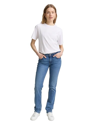 Detalle de TOM TAILOR TTALEXA Straight Jeans für Damen im Five-Pocket-Stil