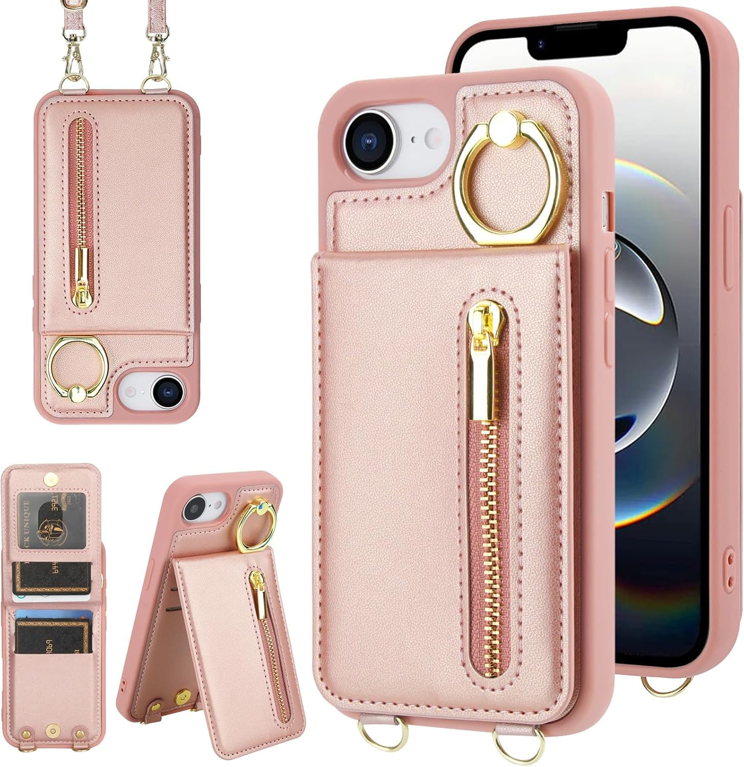 Jcxtrombulous Crossbody Wallet Case for iPhone 16E