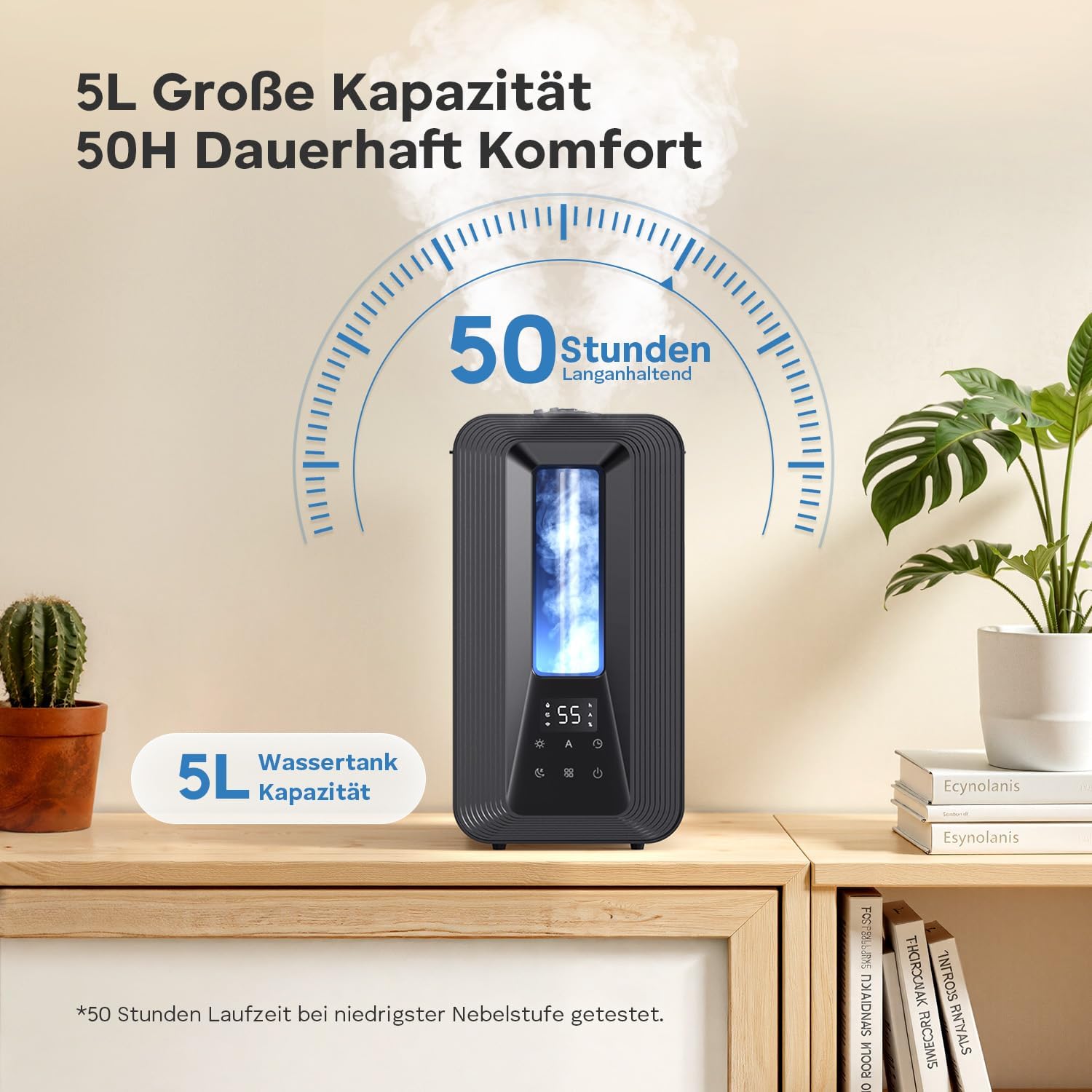 Thumbnail 2 de AROEVE 5L Top Fill Luftbefeuchter für Schlafzimmer – Ultraschall-Kühle Nebel mit Smart Hygrostat, Nachtlicht & Aroma