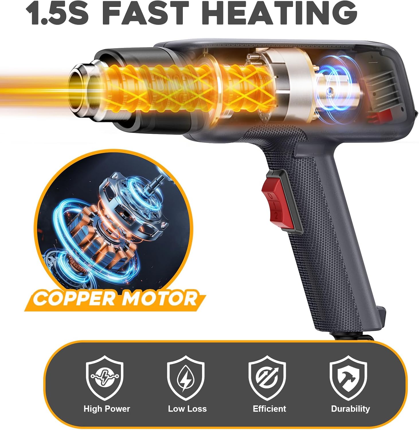 Thumbnail 1 de JOJOrec 2000W Heat Gun with dual 400–600℃ modes and overload protection