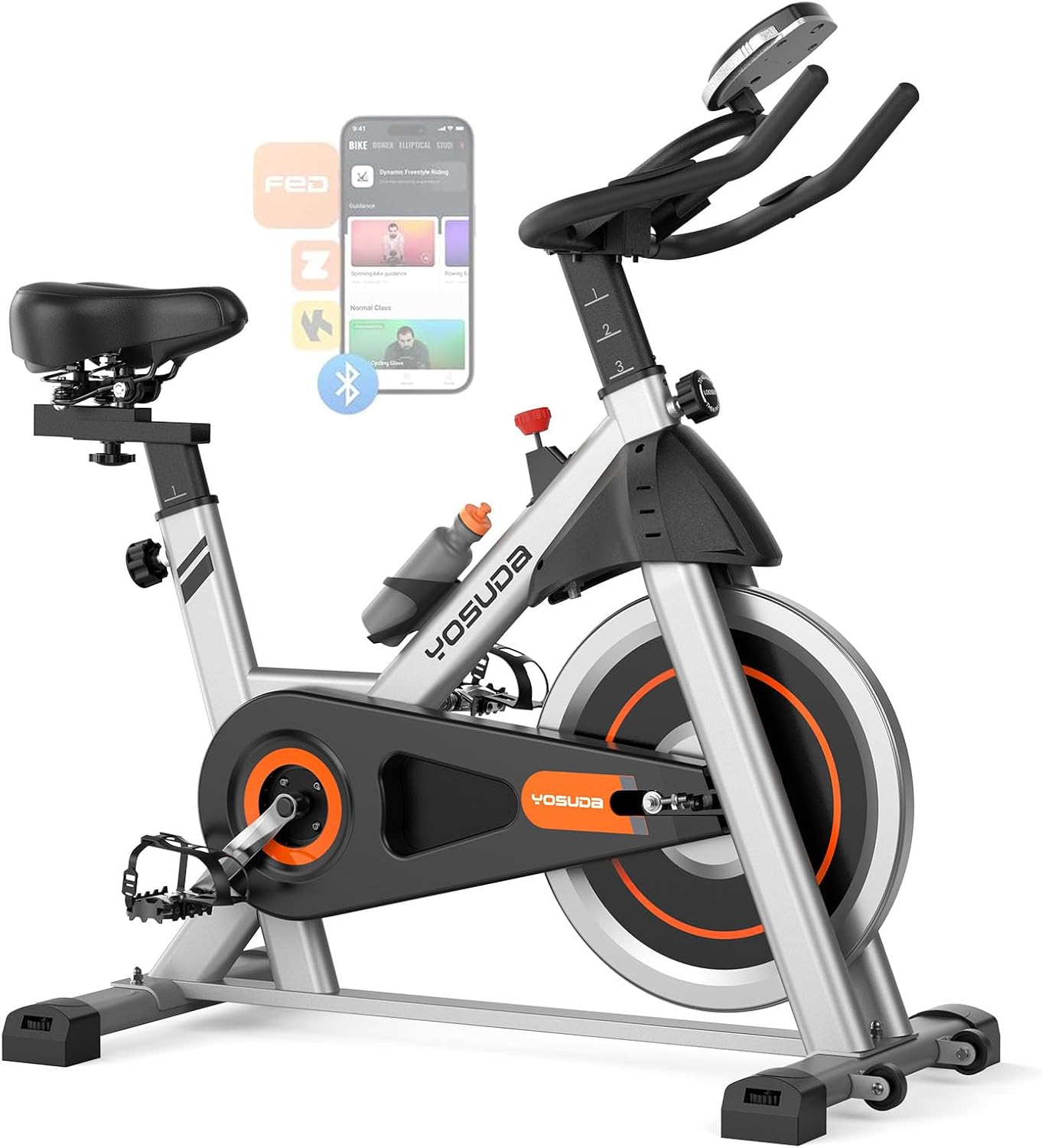 Detalle de YOSUDA Exercise Bike: Magnetic Indoor Cycling with Exclusive App, 300 lb Capacity