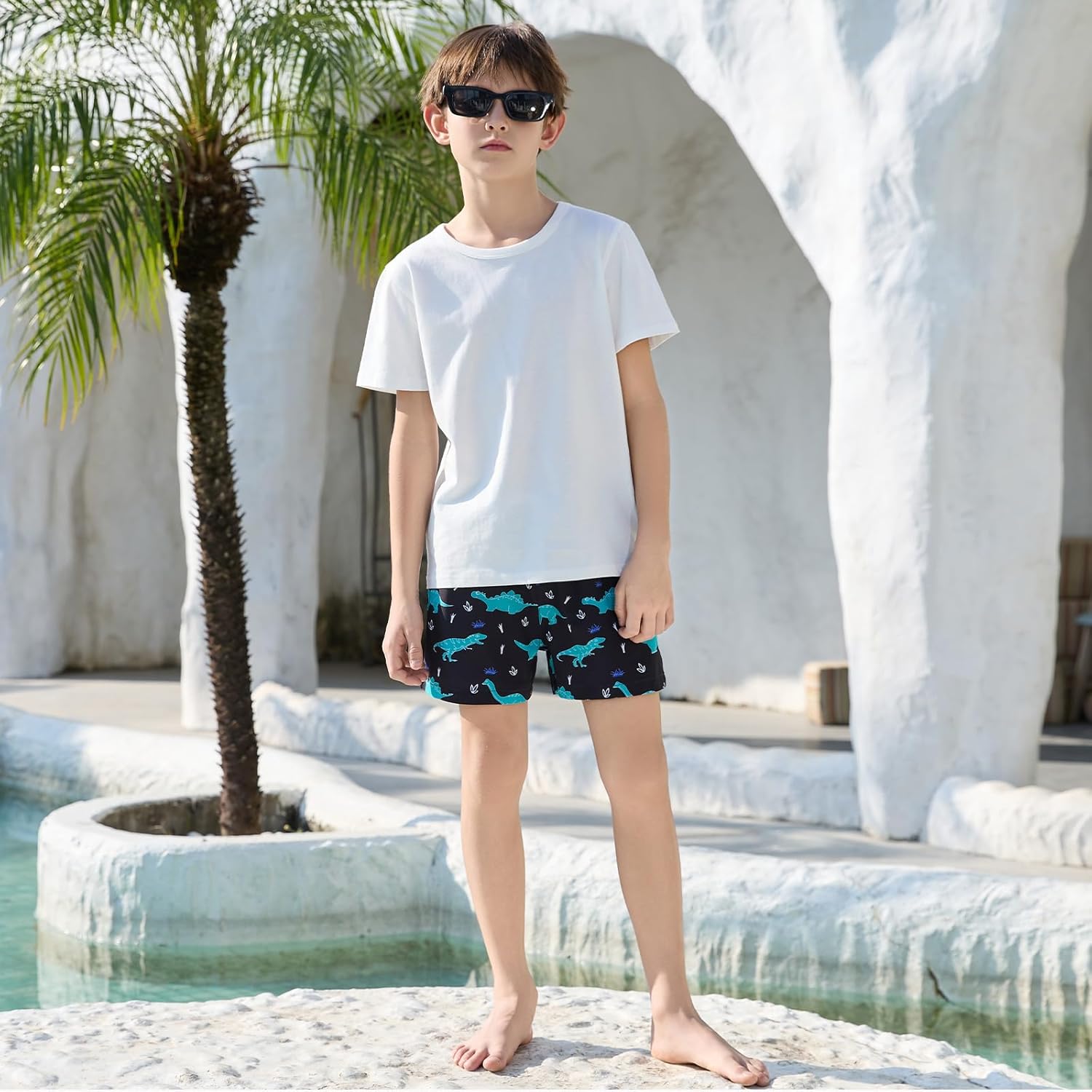 Thumbnail 2 de Vorvowry boys quick-dry swim shorts with cartoon print and drawstring