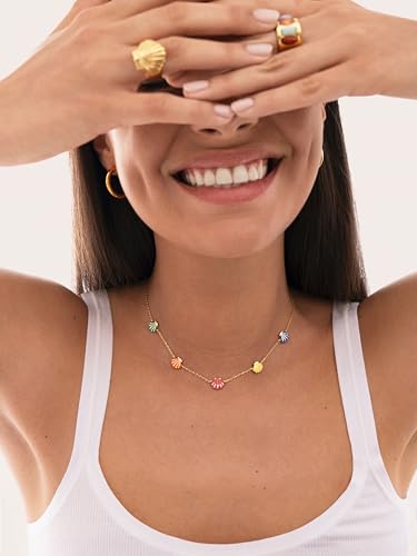 Detalle de SINGULARU Collar Mujer Conchas Enamel bañado en oro 18kt