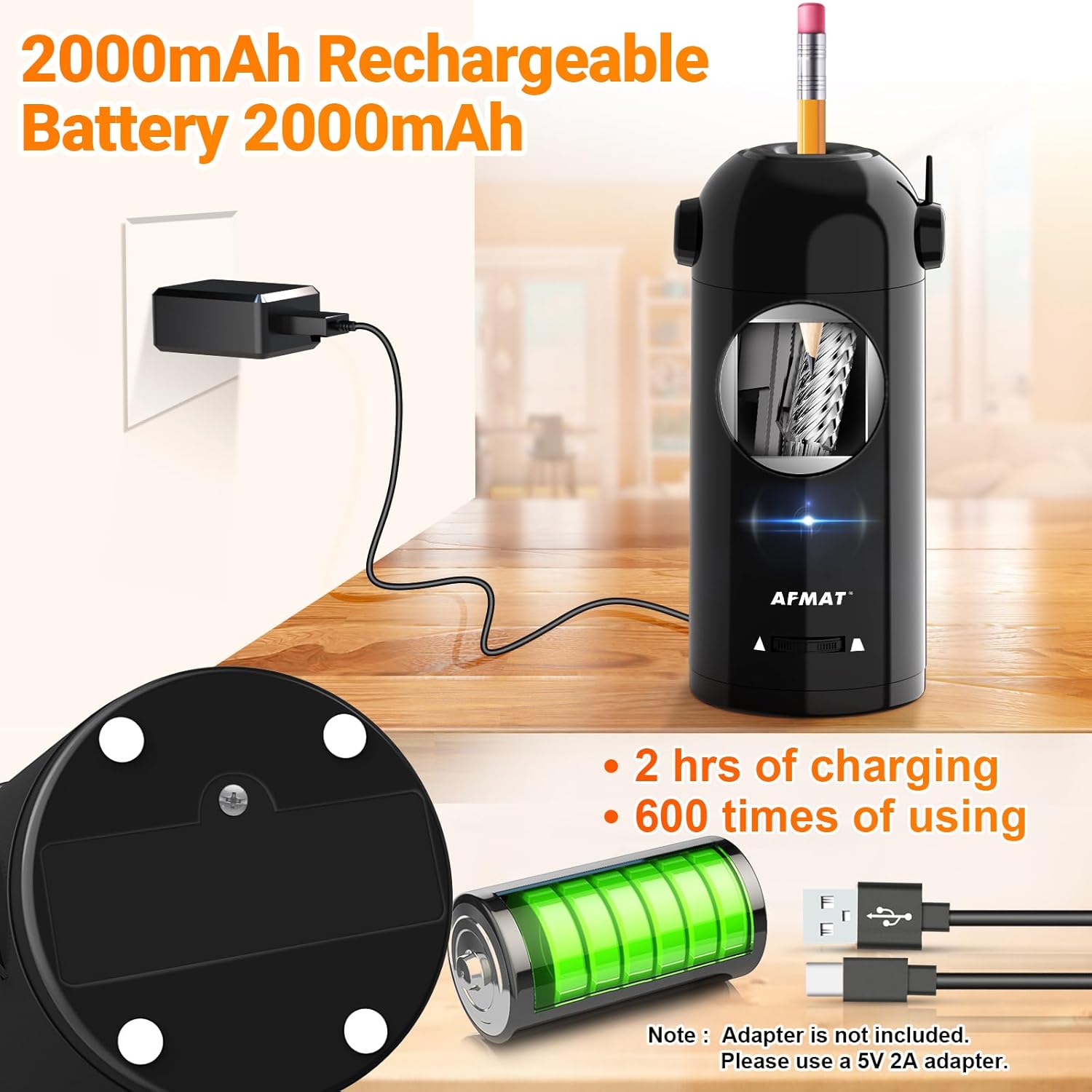 Thumbnail 4 de AFMAT PSX5 Elektrischer Anspitzer 7–11,5 mm ✏️