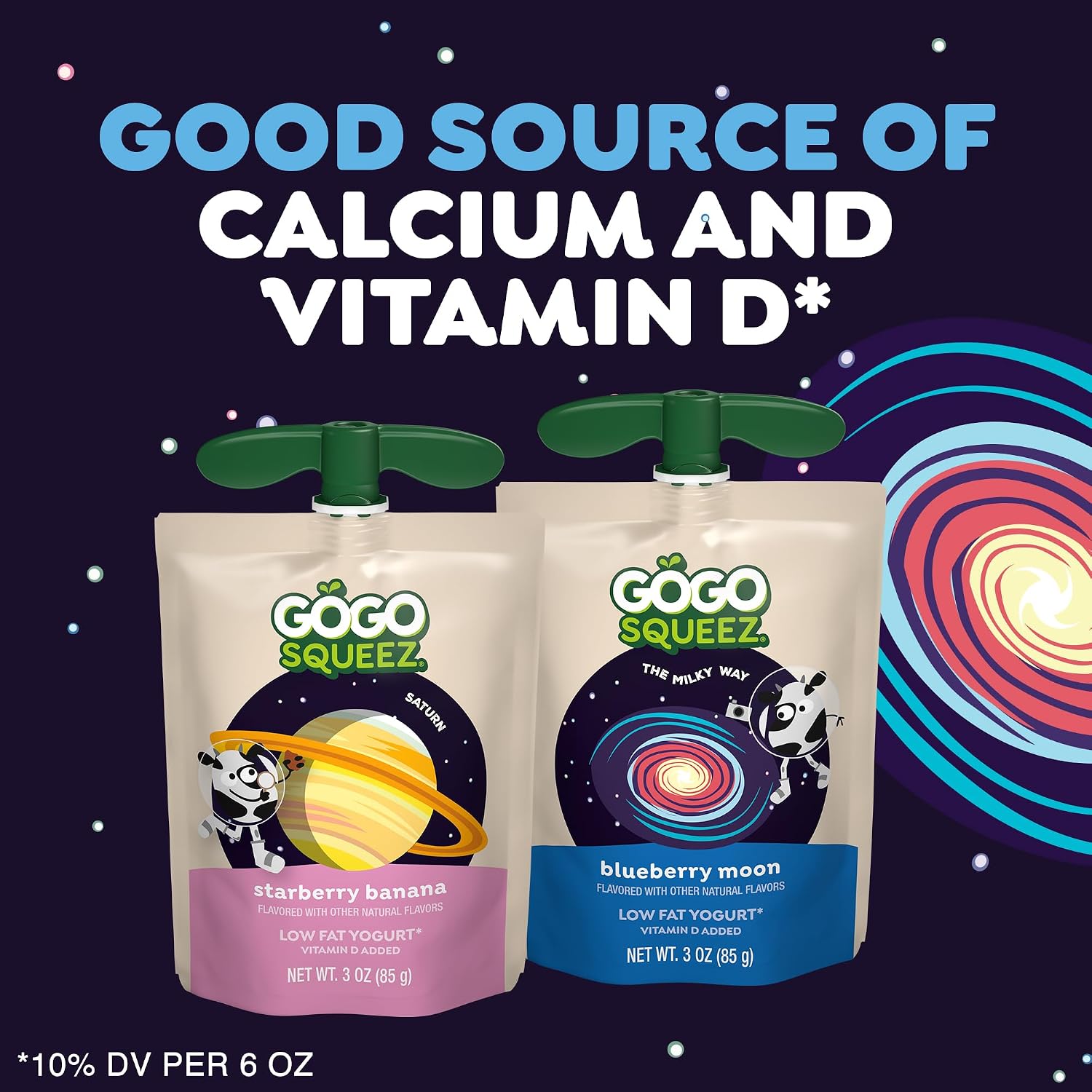 Detalle 1 de GoGo squeeZ Low Fat YogurtZ Space Discovery Variety Pack, 16 Pouches