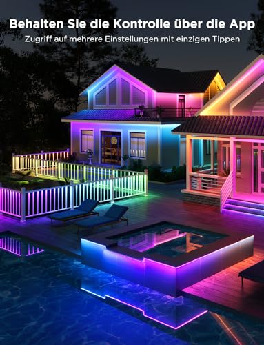 Thumbnail 6 de Govee 10m RGBIC-Outdoor-LED-Streifen IP65: Außenlicht mit App-Steuerung, Musik-Sync und Sprachsteuerung