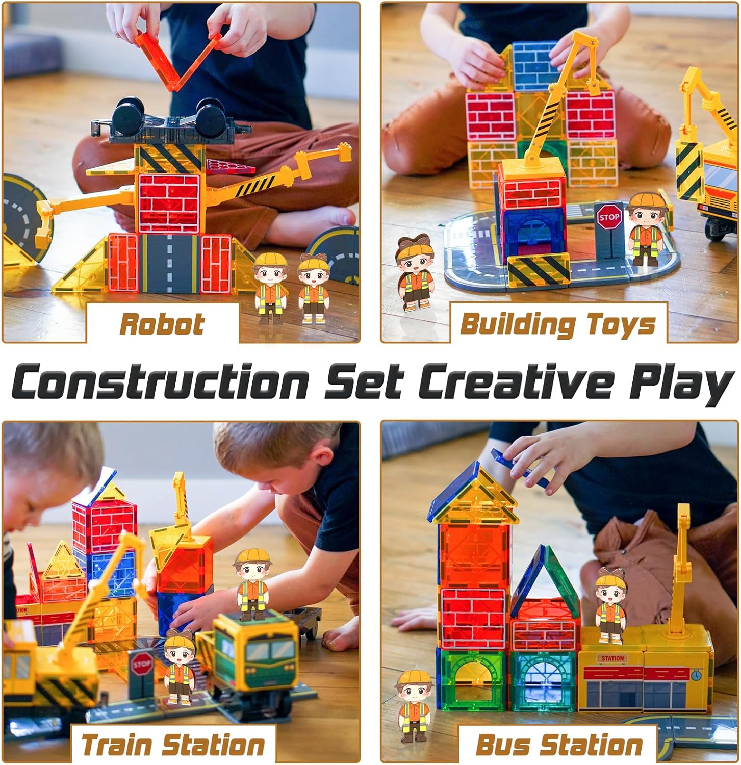 Detalle de Soyee Magnetic Tiles 3+ Magnetic Building Blocks 🧩