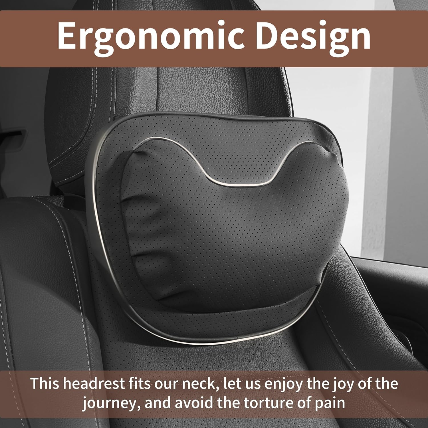 Thumbnail 4 de Dapucarin Car Neck Pillow [No More Pressure] – Premium Leather Headrest for Driving, Office & Gaming
