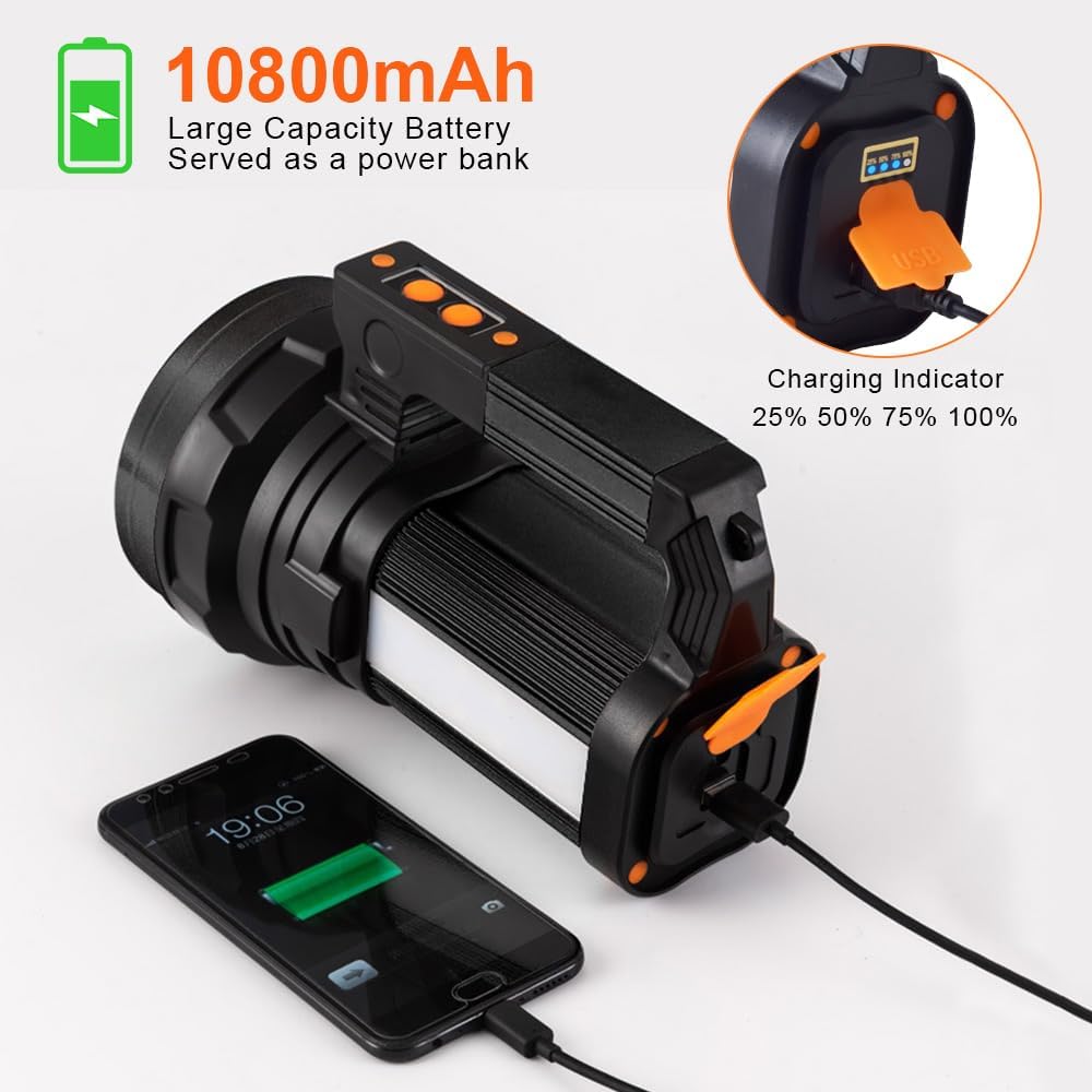 Detalle 2 de ERAY Rechargeable Torches 10800mAh LED Spotlight