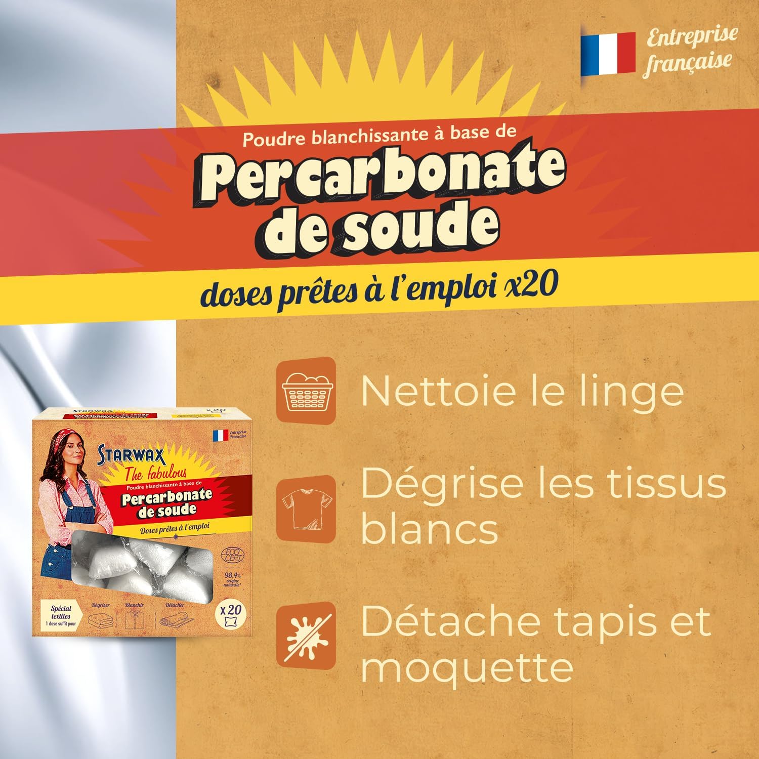 Thumbnail 1 de STARWAX The Fabulous – Doses prêtes à l’emploi en percarbonate de soude (20 doses de 20 g) pour raviver le blanc & les couleurs