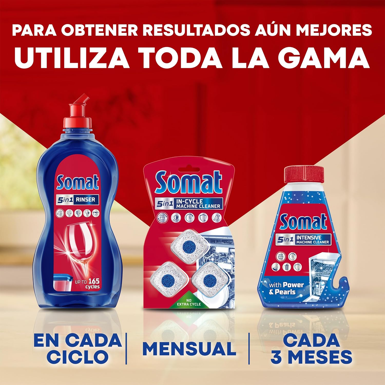 Detalle 1 de Somat Excellence Duo Gel Frescor Anti-Olor (2x560 ml) detergente lavavajillas todo en 1 con vinagre
