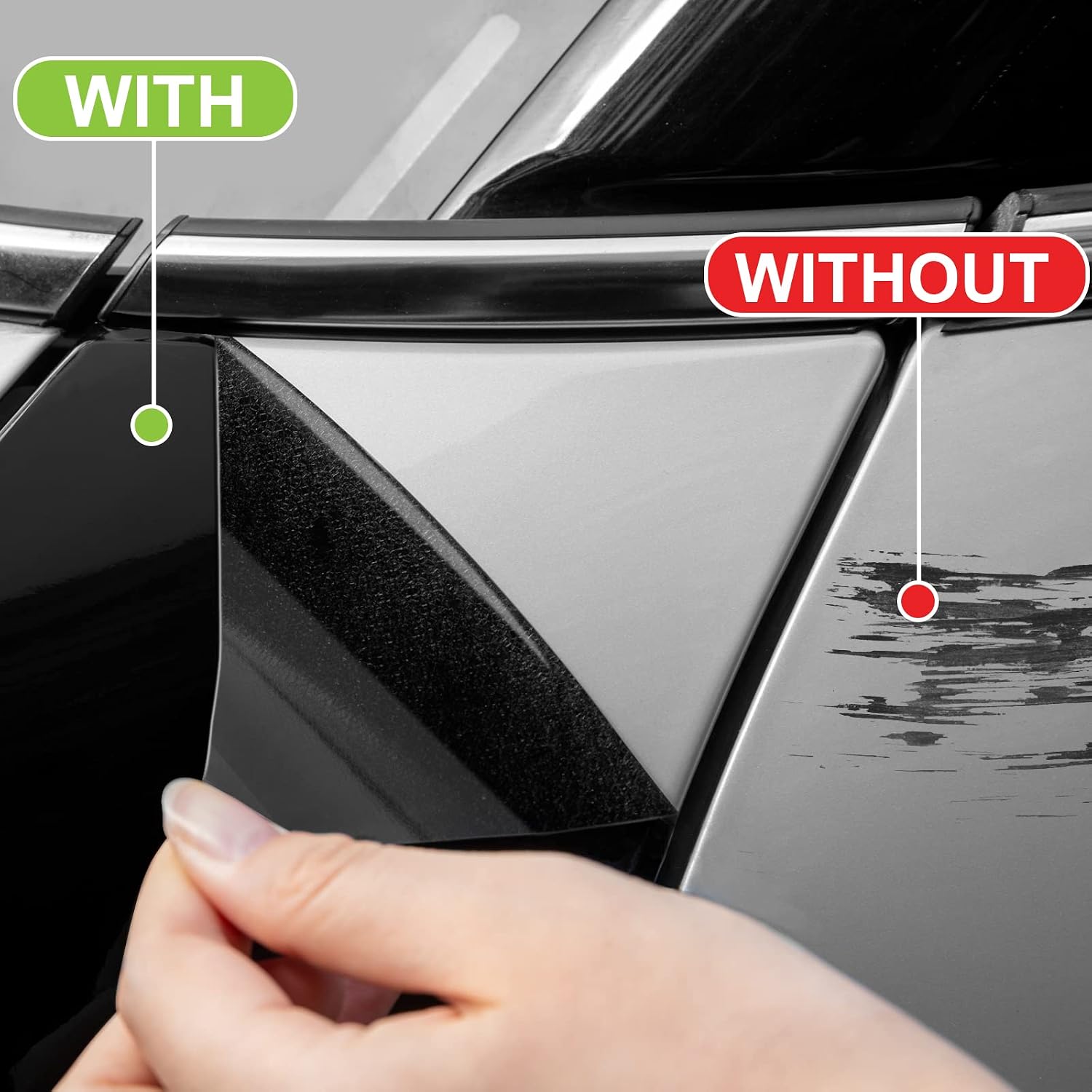 Thumbnail 1 de Spurtar Gloss Black Vinyl Wrap Tape (10cm x 6m) for Cars – Durable, Easy-Apply, Anti-Scratch Protection