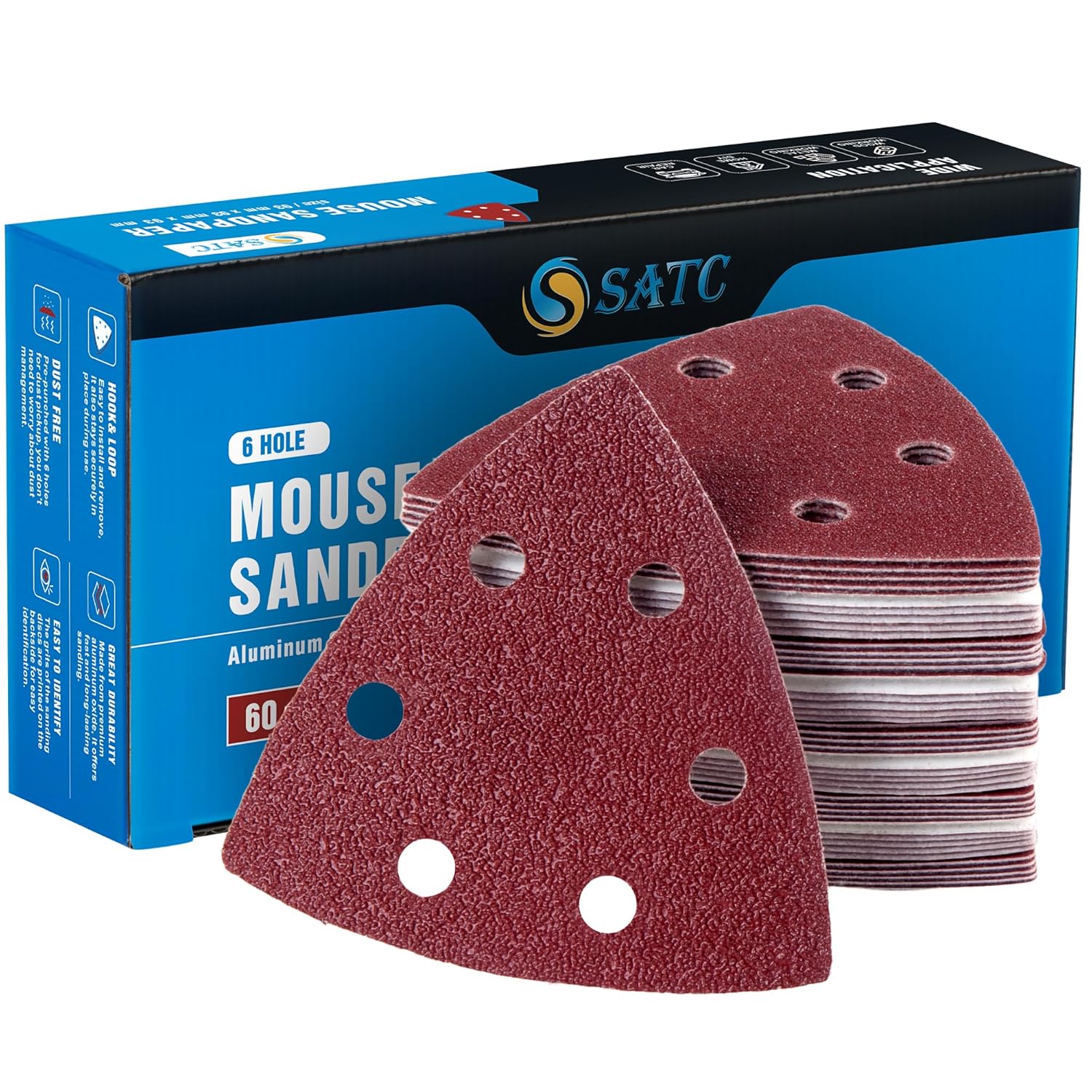 SATC Delta-Triangle 93mm Sanding Sheets 60-pack 🛠