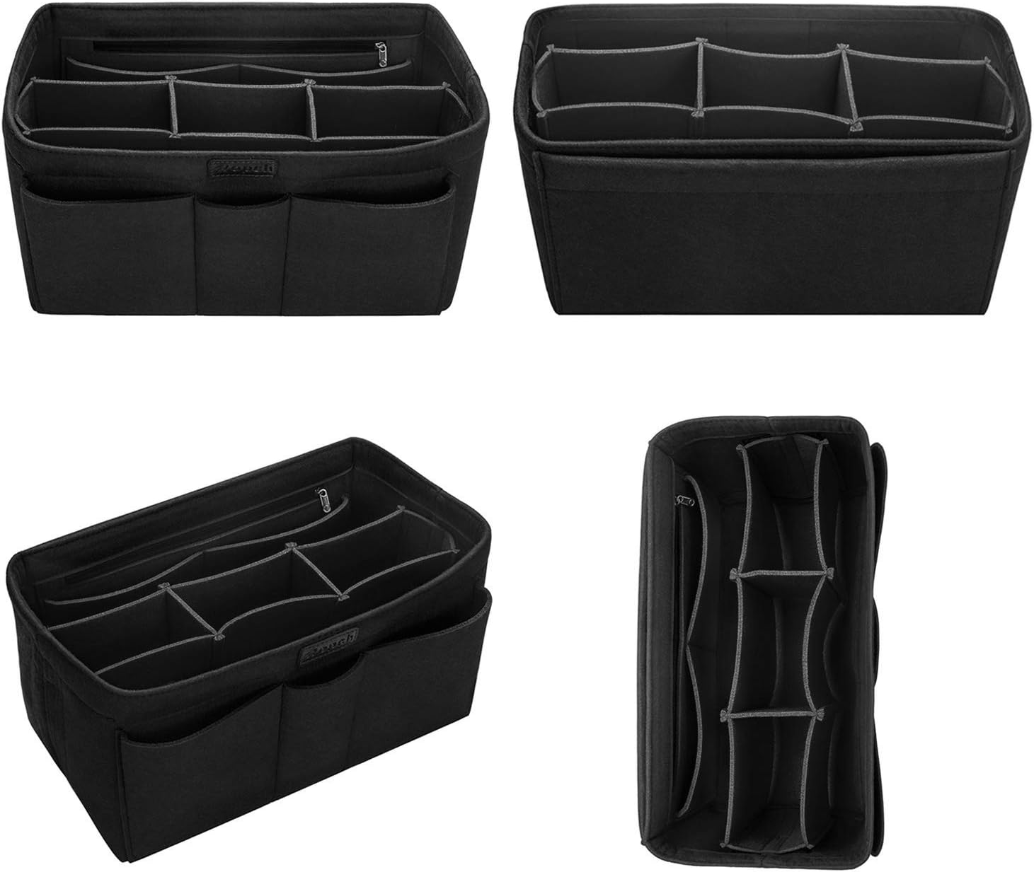 Detalle de Ropch Taschen Organizer für Damen-Handtaschen (Filz) – XL, Bag-in-Bag mit abnehmbarem Mittelteil