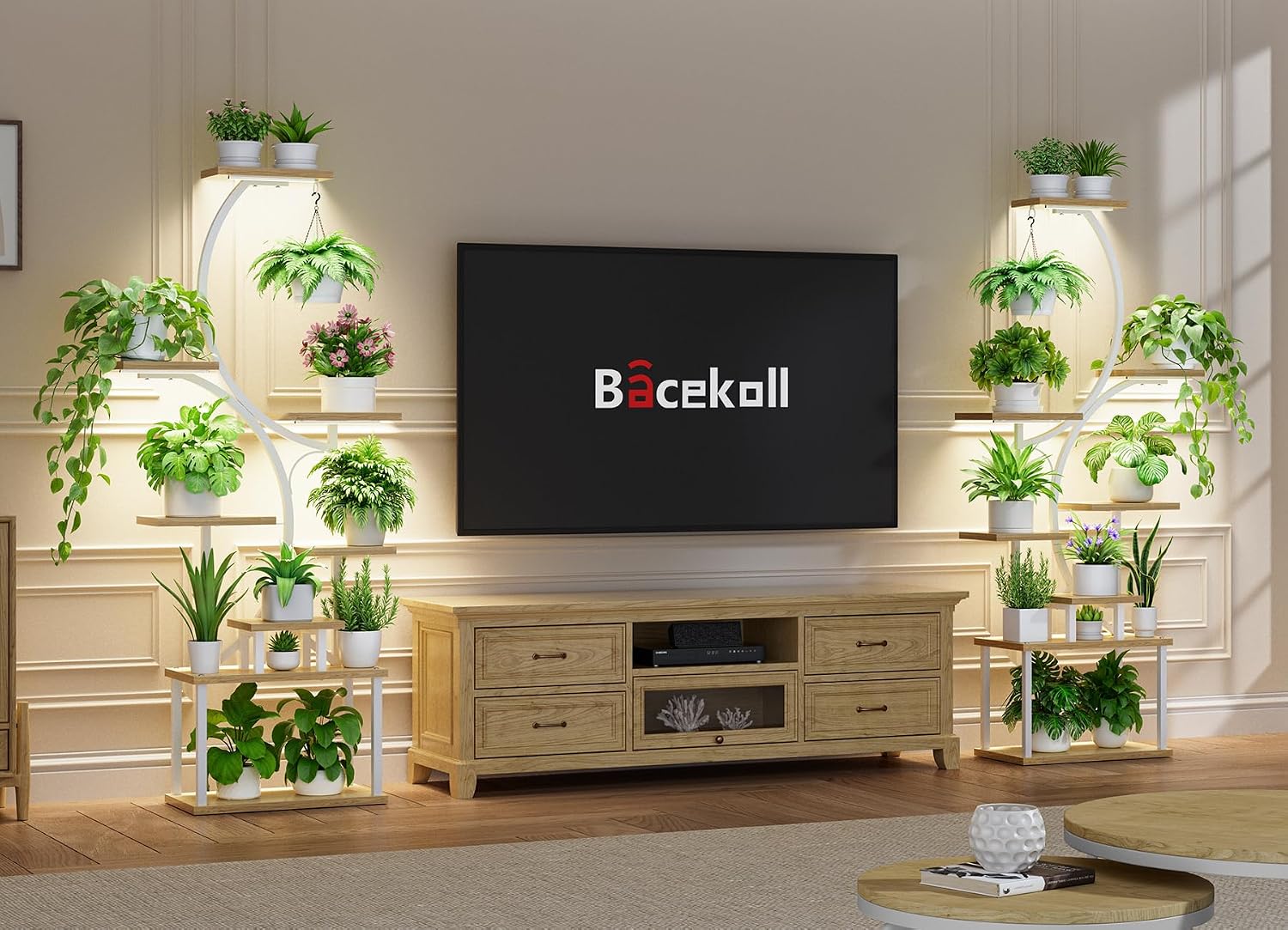Thumbnail 3 de BACEKOLL BK251217-2 8-Tier Indoor Plant Stand with Grow Lights, 62-Inch S-Shape