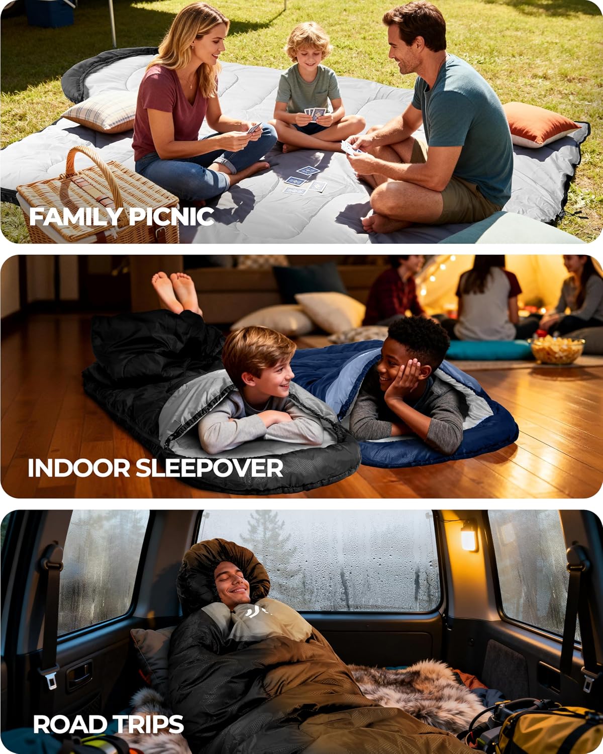 Thumbnail 6 de Sportneer Camping Sleeping Bag for Adults & Kids (3–4 Season), Warm Lightweight & Compact