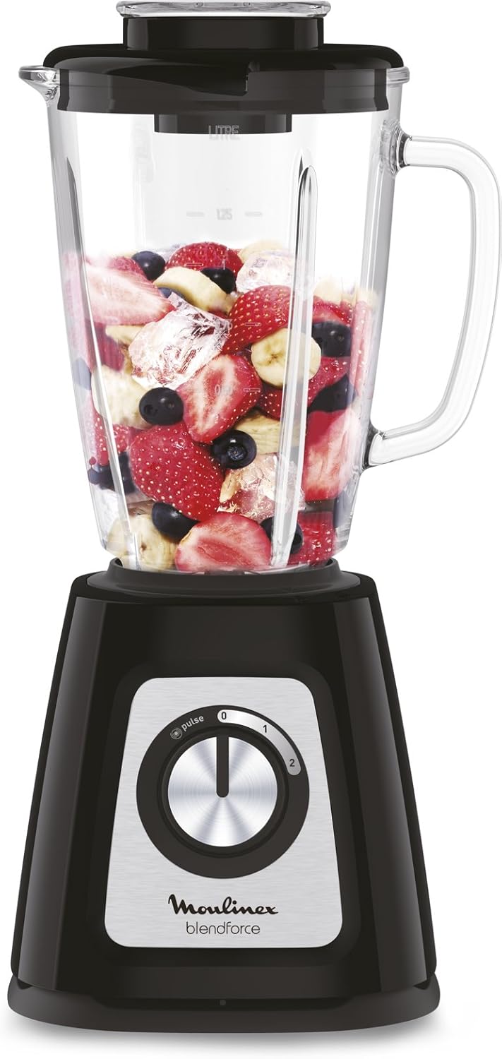 Detalle de Moulinex Blendforce LM4308: frullatore con raffreddamento ad aria e vaso in vetro da 1,75 L