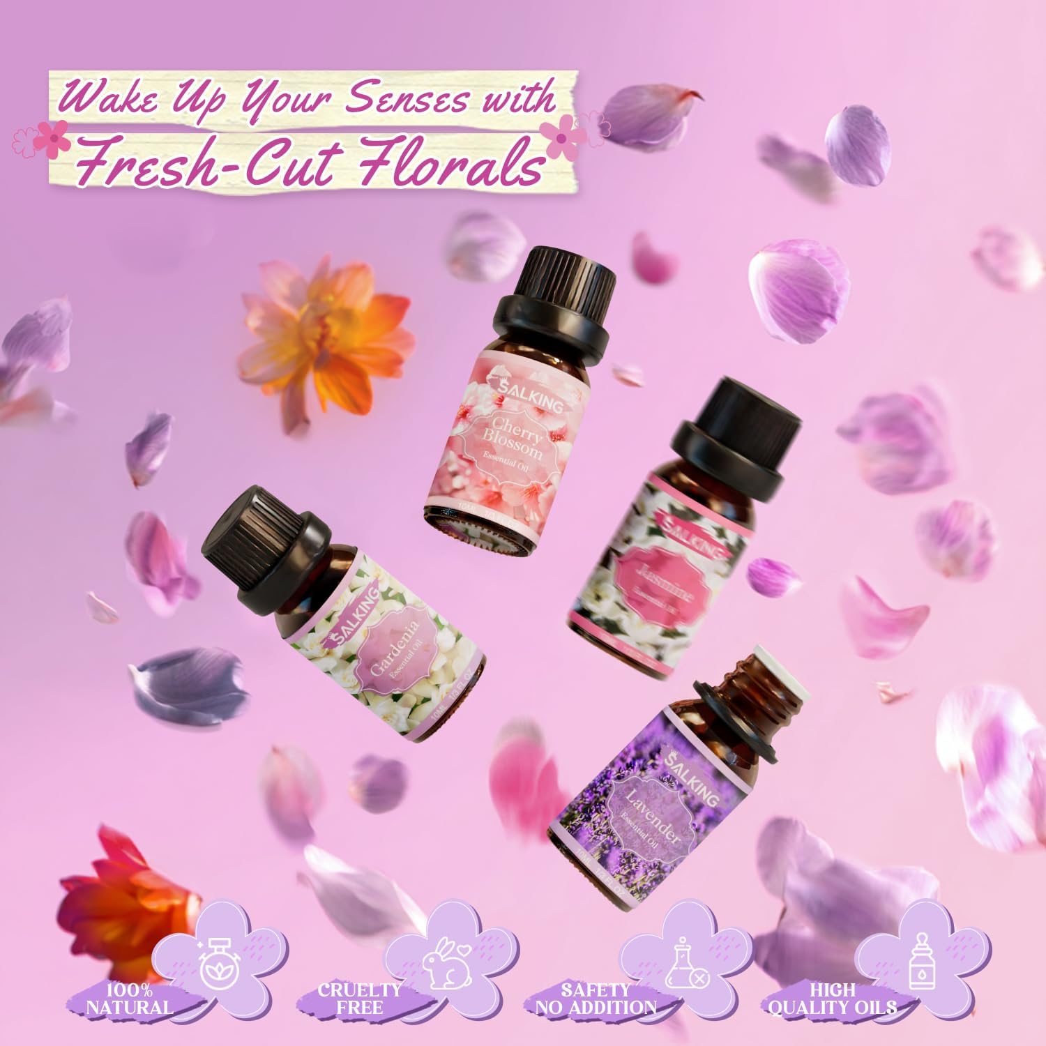 Thumbnail 4 de SALKING Floral Essential Oils Set: 6x10 ml Premium Pure & Natural Fragrance Oils