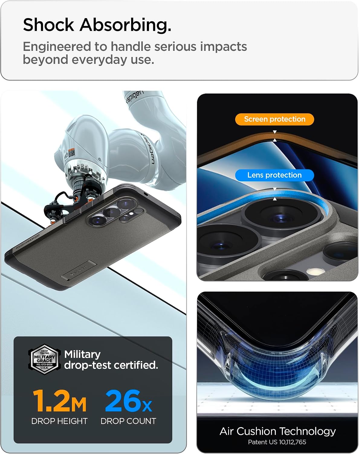 Detalle de Spigen Tough Armor MagFit für Samsung Galaxy S26 Ultra – Militärschutz, XRD-Pad Stoßdämpfung, MagSafe kompatibel