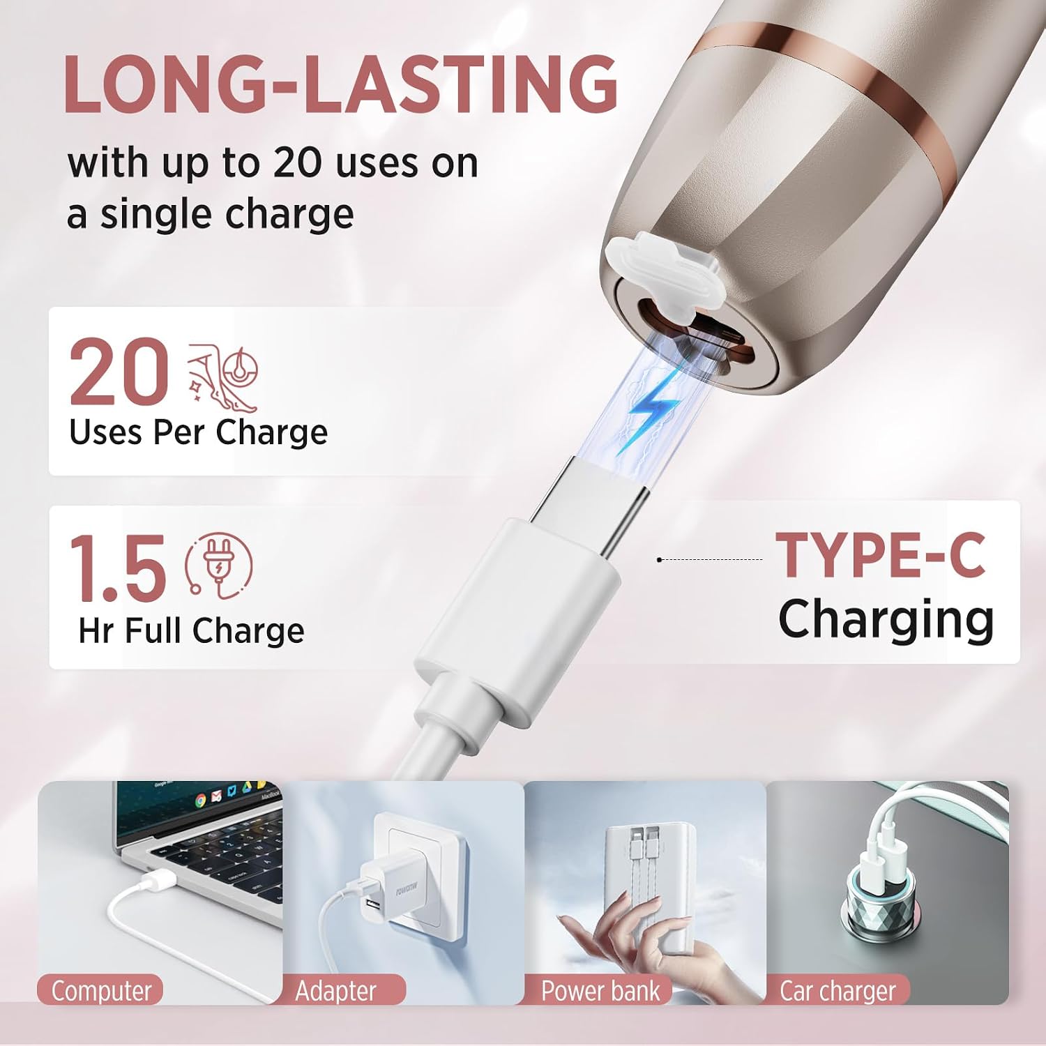 Detalle 2 de Orchrose Electric Razor, Champagne Gold