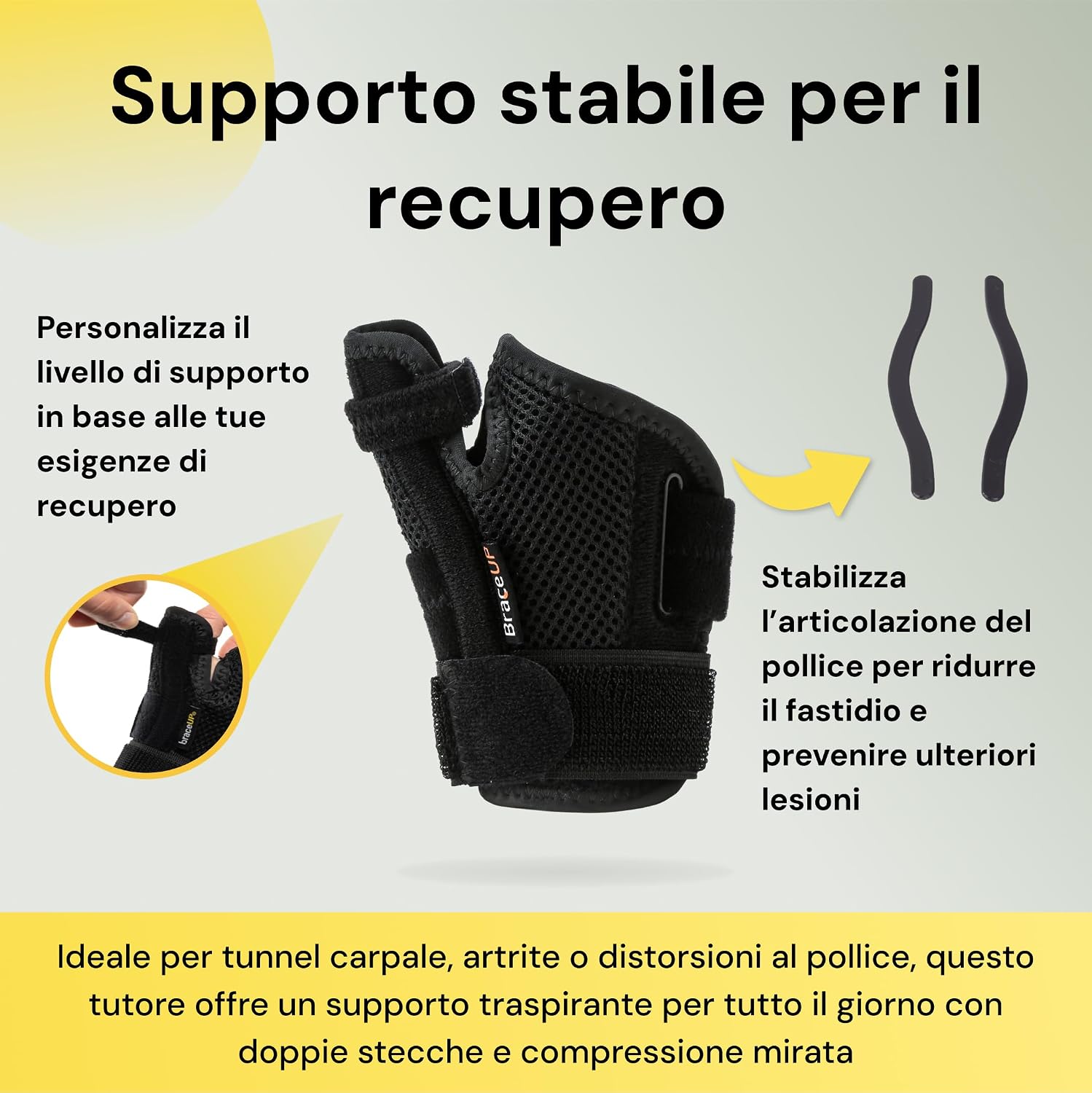 Detalle 2 de Tutore pollice BraceUP, supporto per rizoartrosi