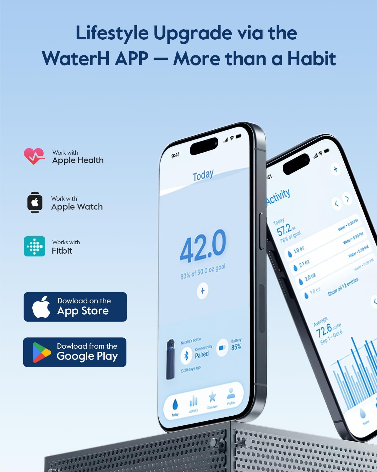Detalle 2 de BOOST Smart Water Bottle 24oz tracker app 💧