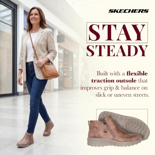 Detalle 2 de Skechers Lovely Vibe Fall in Bloom, botines de mujer Mushroom Microleather