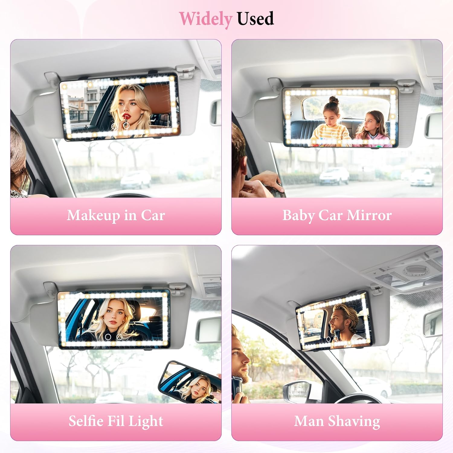 Thumbnail 5 de SINGARO Car Sun Visor Vanity Mirror 60 LEDs