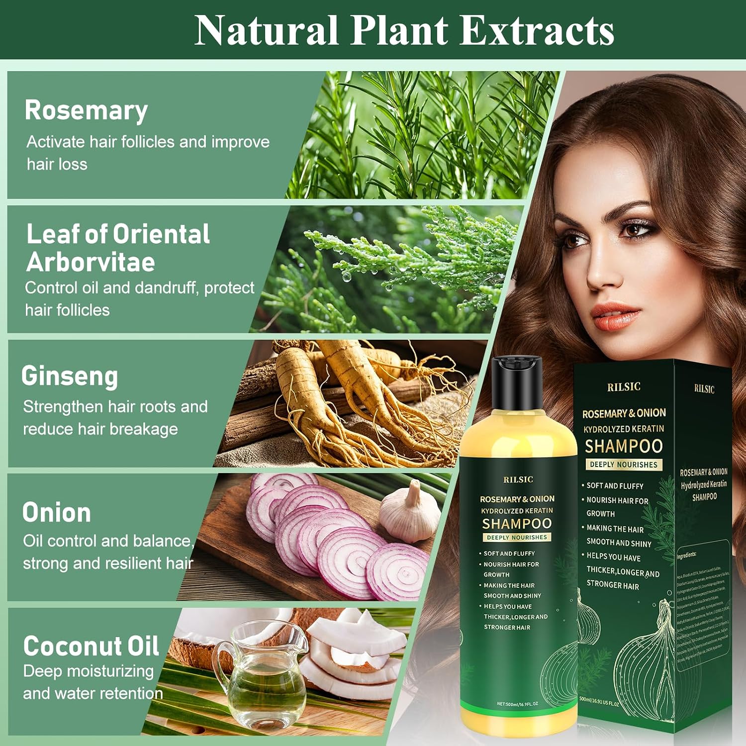 Detalle de Shampoo Rosemary & Cipolla 500ML: rinforza, équilibre e morbidezza quotidiana