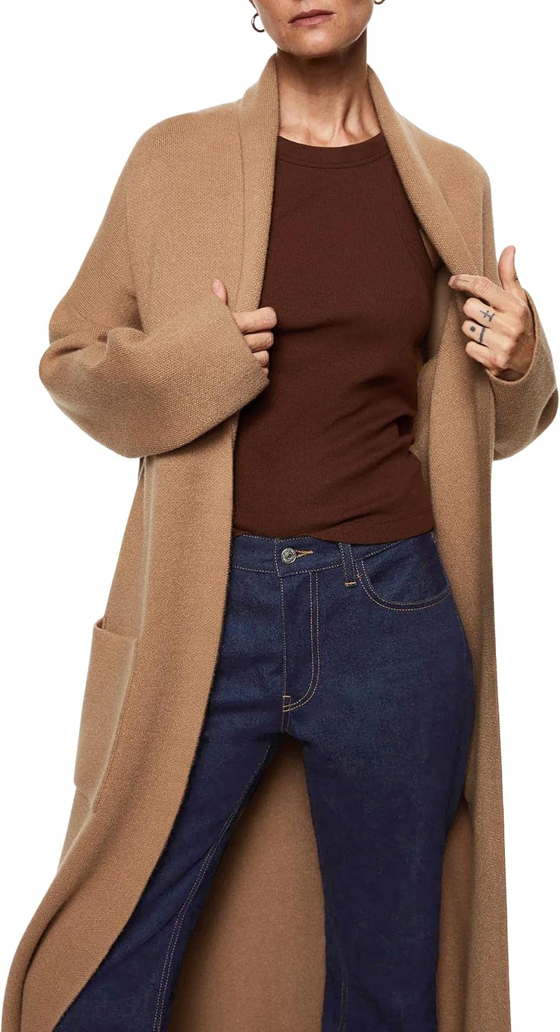 Detalle 2 de Womens Long Sleeve Maxi Cardigan Oversized Knitted Sweater Coat
