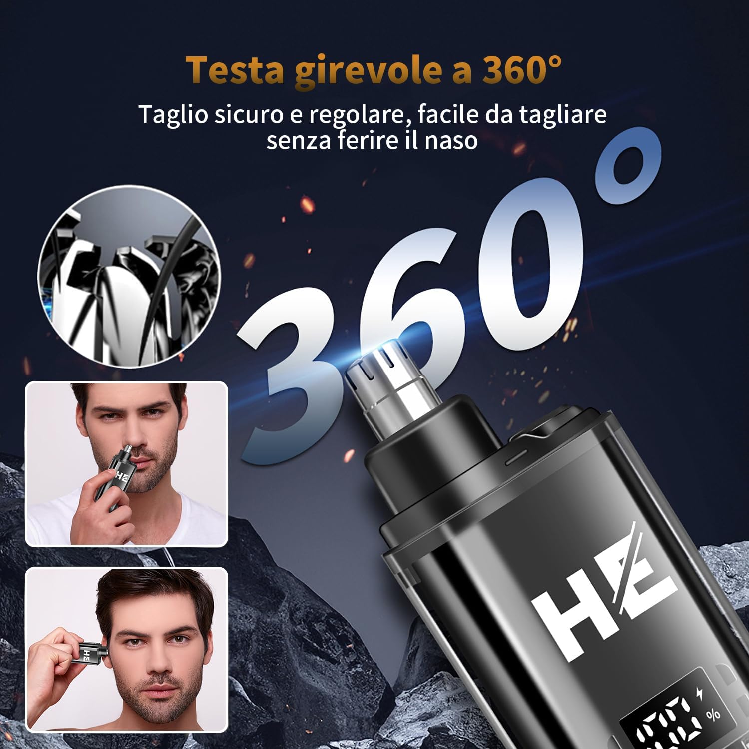 Thumbnail 4 de HIENA PRO Tagliacapelli Uomo Professionale – Kit completo per rasatura e taglio, rasoio a lamina e accessori incluso