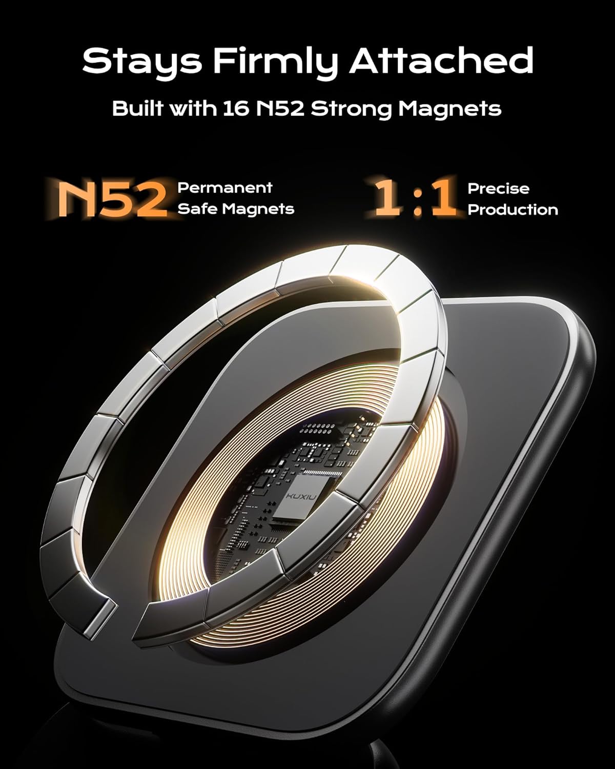 Thumbnail 6 de KU XIU Qi2.2 25W Magnetic Wireless Charger (Foldable 3-in-1 Travel Station) — Gray with 45W GaN Adapter