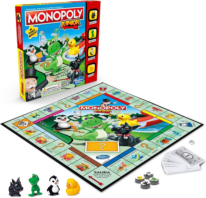 Detalle 2 de Hasbro Monopoly Junior juego 2 a 4 jugadores 🧩