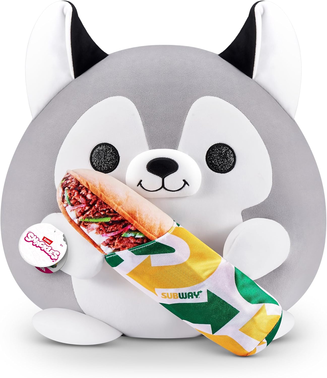Detalle de Snackles Super Sized 35 cm Husky (Subway) plush by ZURU Cuddly Squishy Comfort
