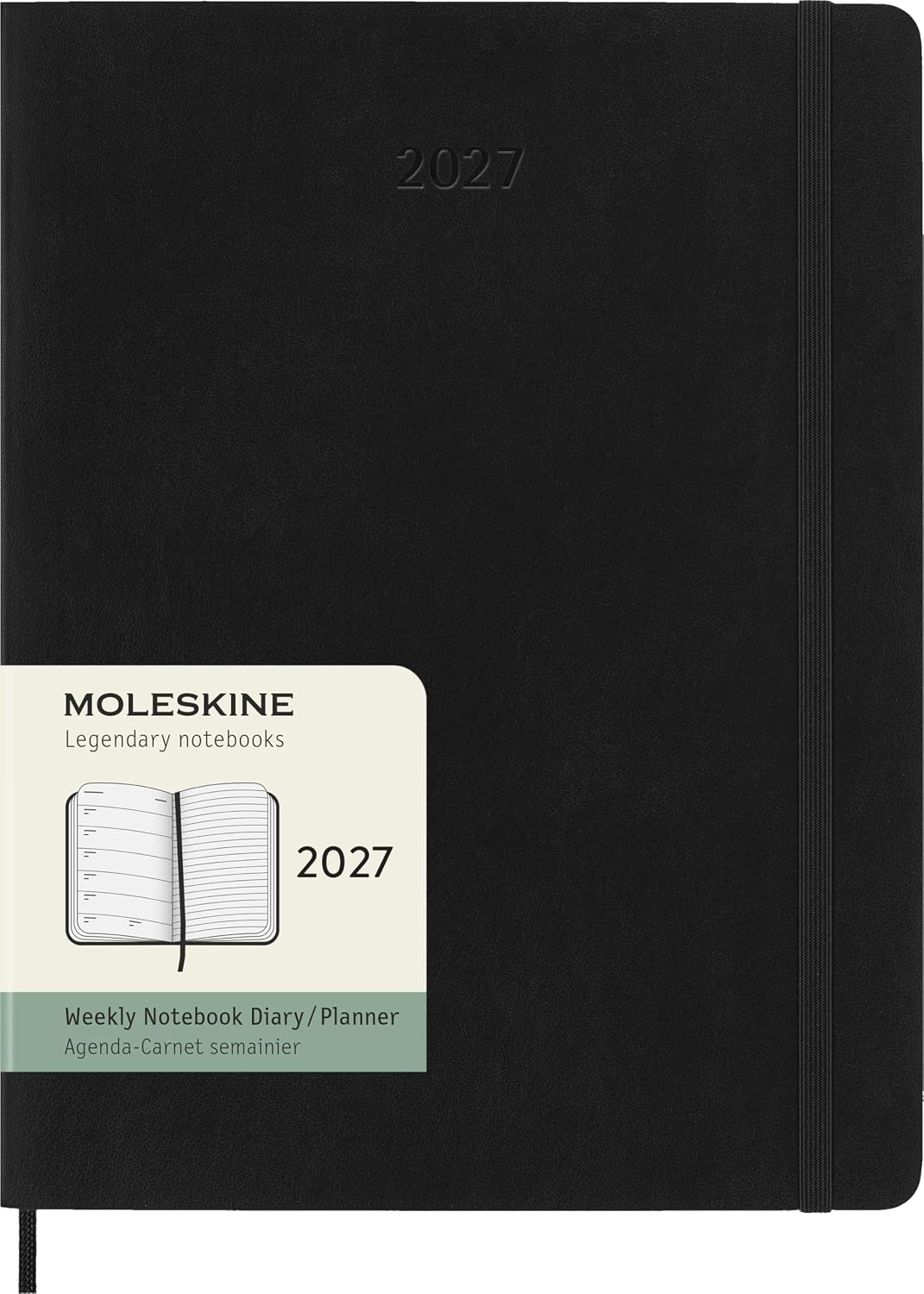 Detalle de Moleskine Weekplanner 2027 XL 19 x 25 cm met wekelijkse indeling en notitieruimte