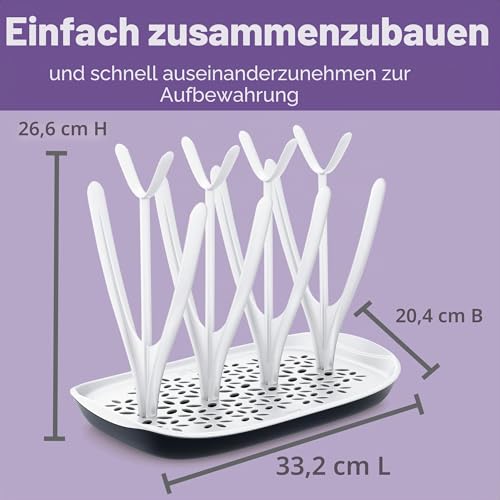 Thumbnail 2 de Philips Avent Trockengestell mit abnehmbarer Abtropfschale (SCF149/00) – kompakte Trockenlösung für Fläschchen, Schnuller und Milchpumpe