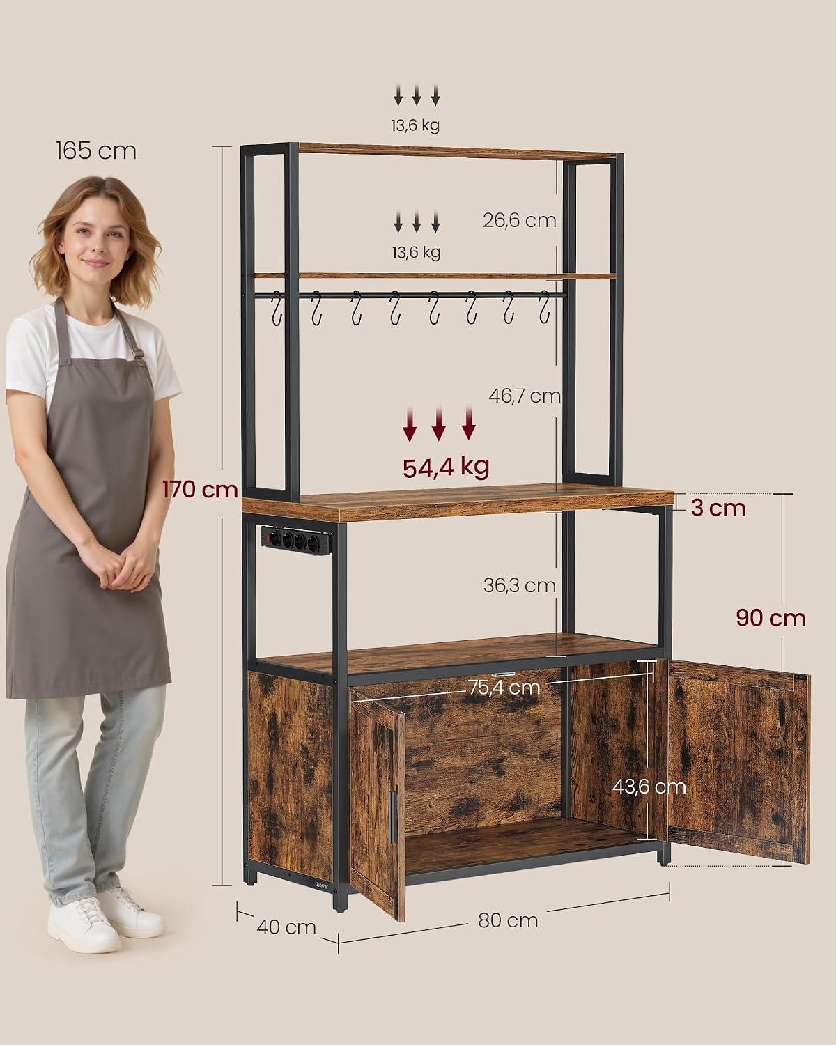 Thumbnail 6 de VASAGLE KKS059KD02 étagère cuisine 90 cm